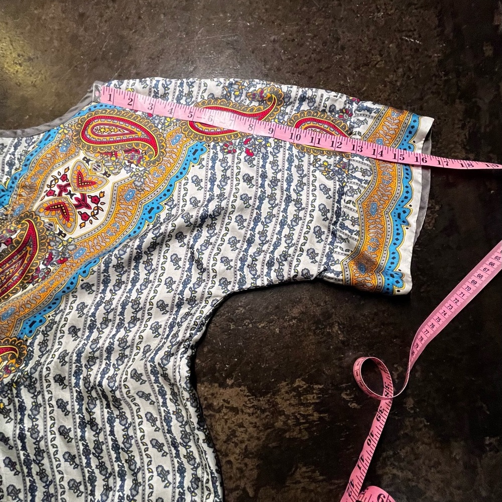 Johnny Was Boho Hippie Oversized Silk Top, M - Picture 6 of 8